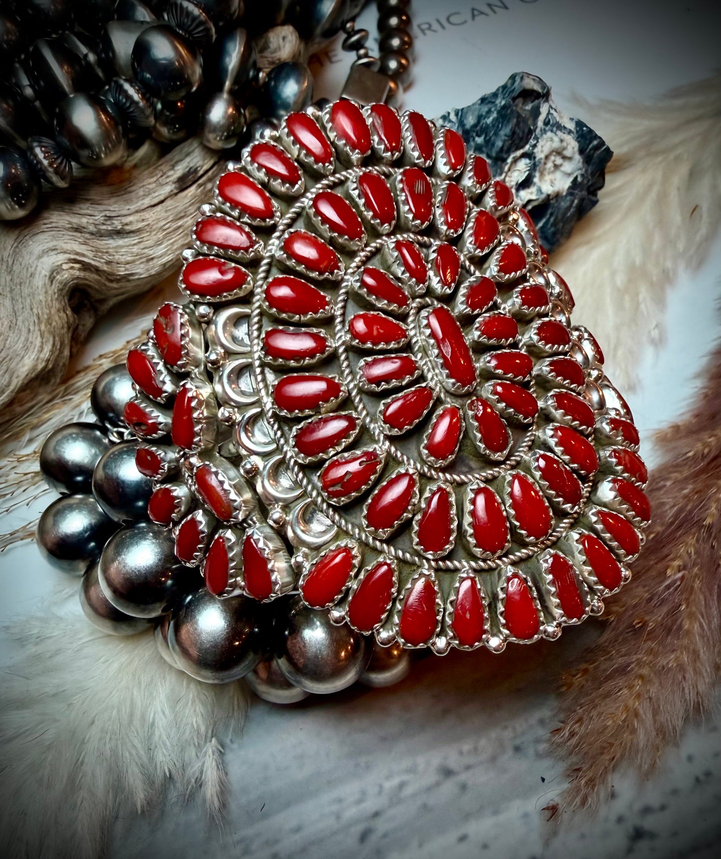 Justina Wilson Coral & Sterling Silver Bracelet