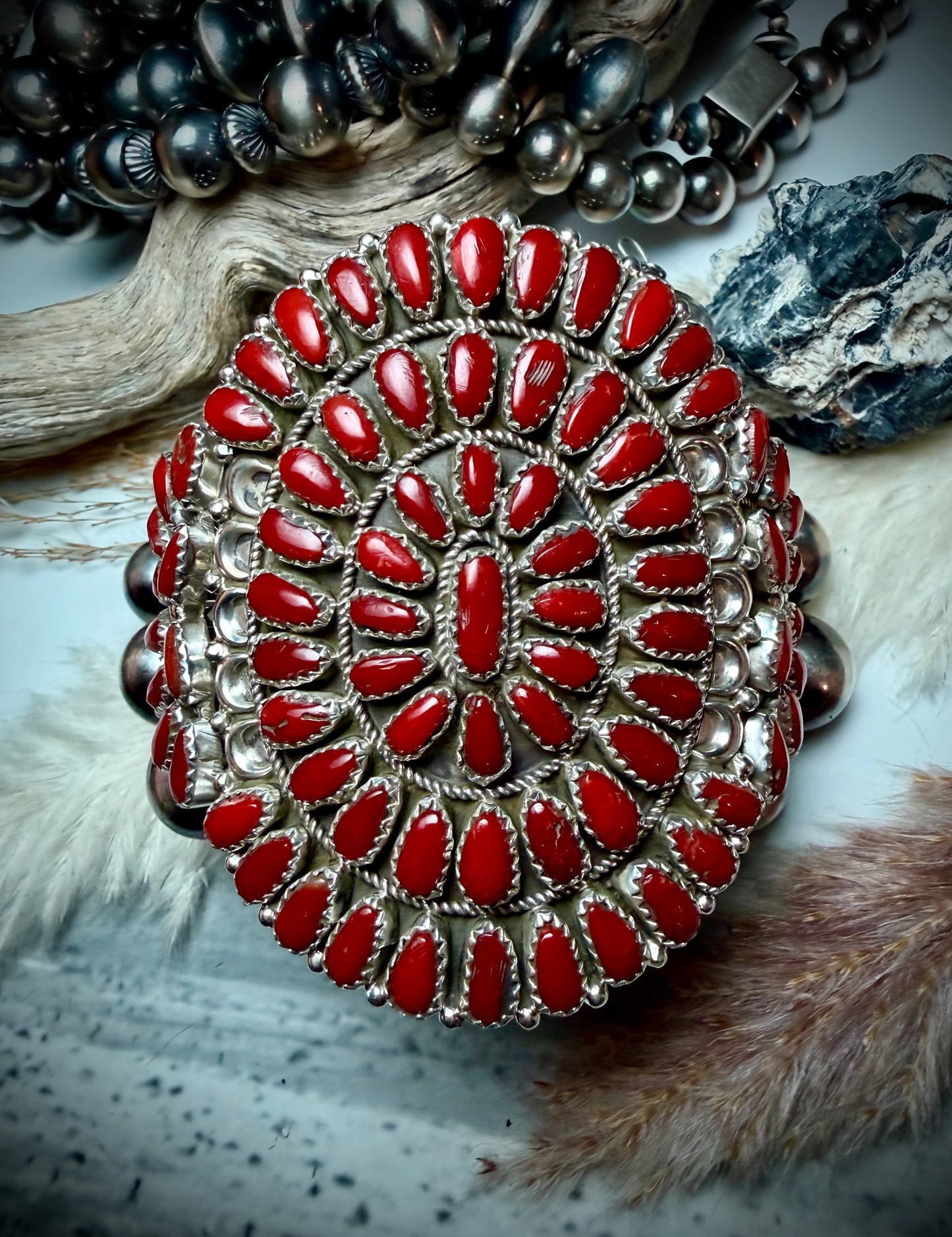 Justina Wilson Coral & Sterling Silver Bracelet