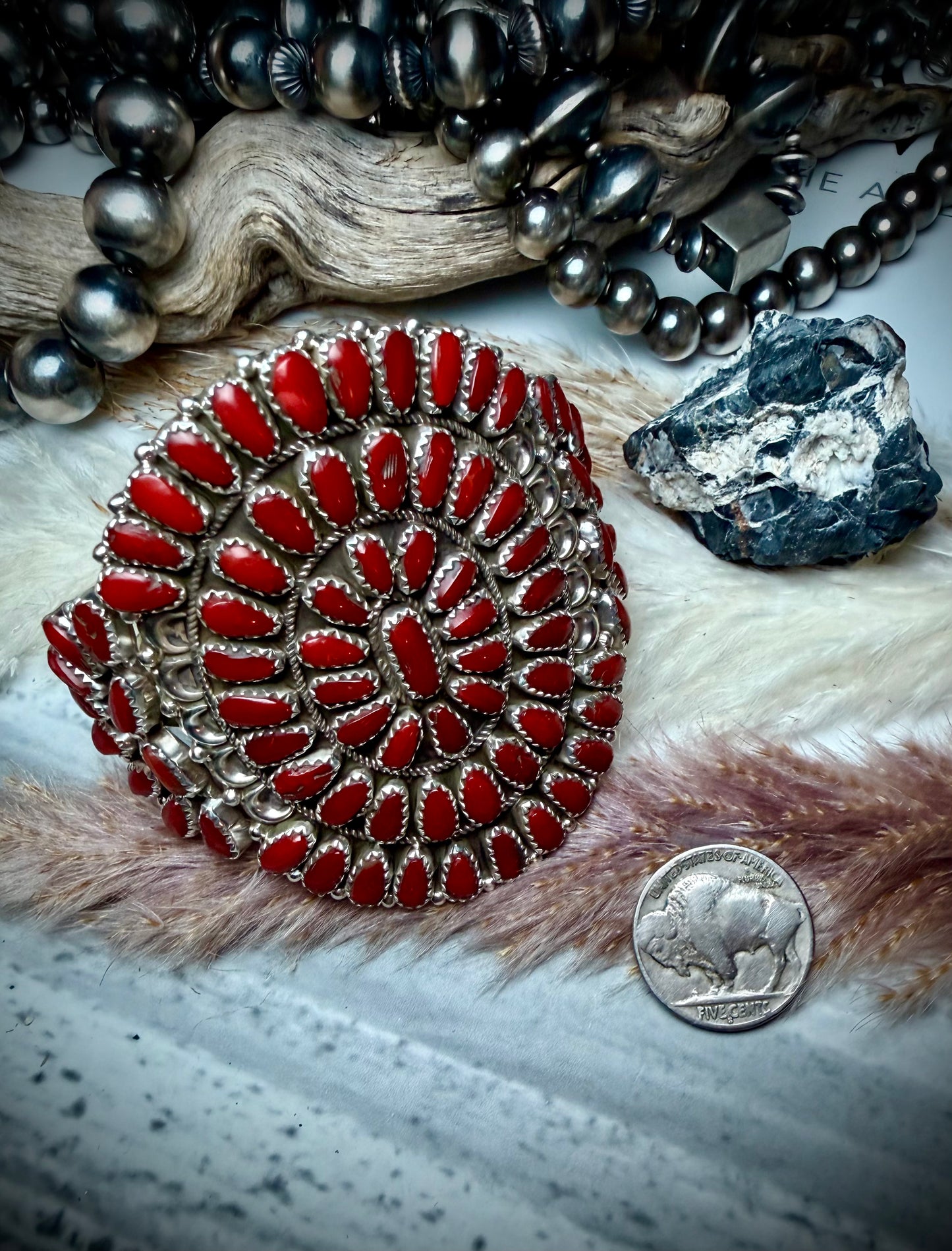 Justina Wilson Coral & Sterling Silver Bracelet