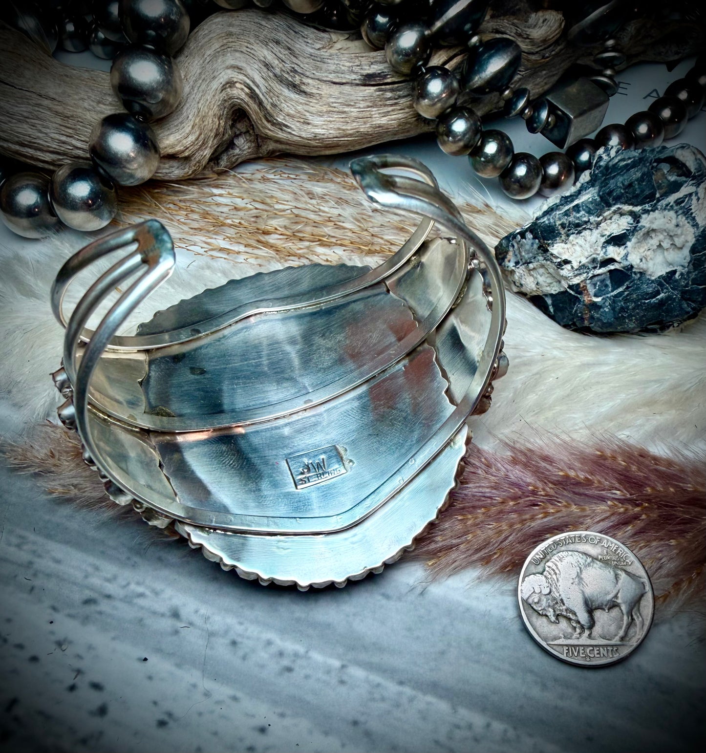 Justina Wilson Coral & Sterling Silver Bracelet