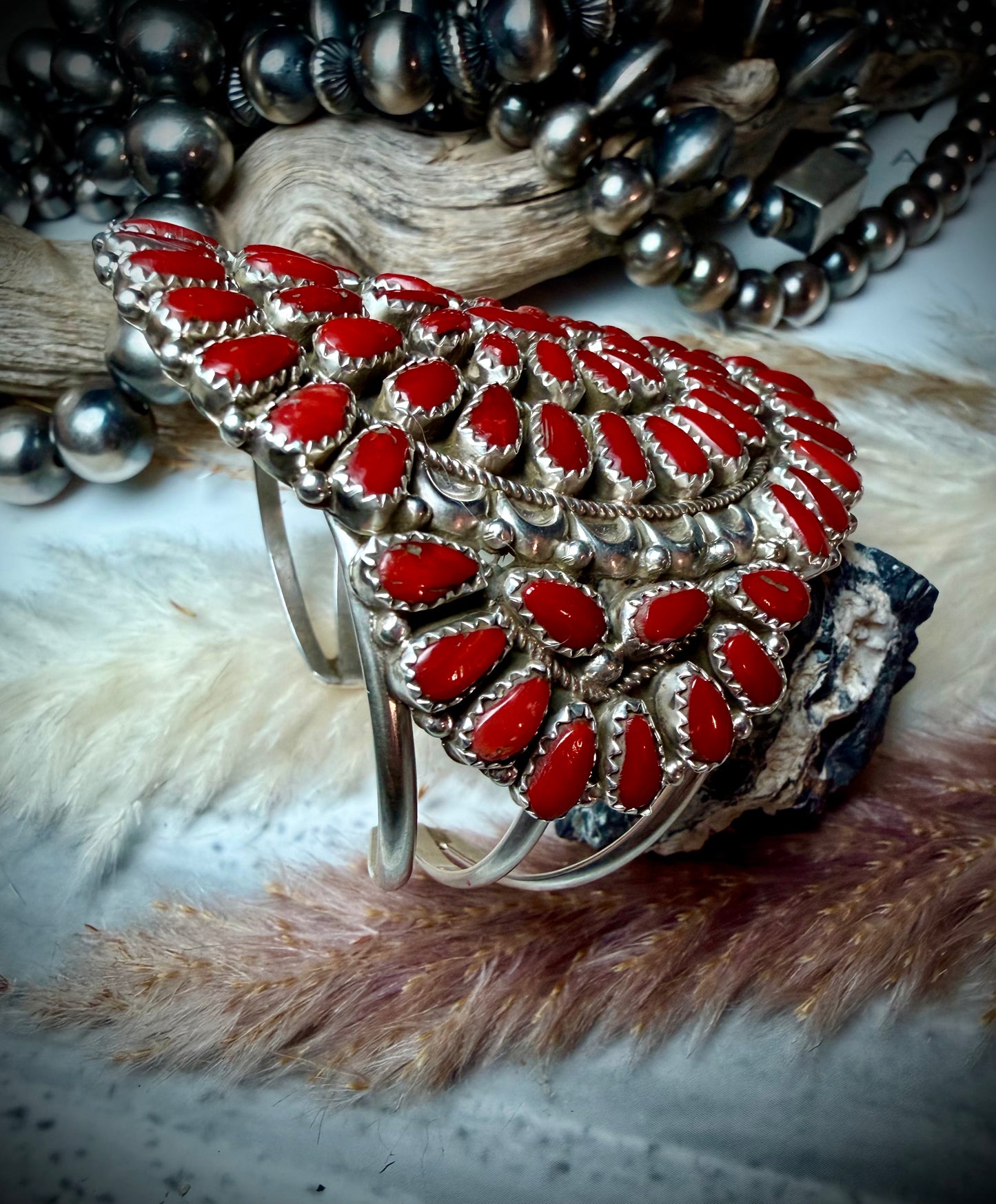 Justina Wilson Coral & Sterling Silver Bracelet