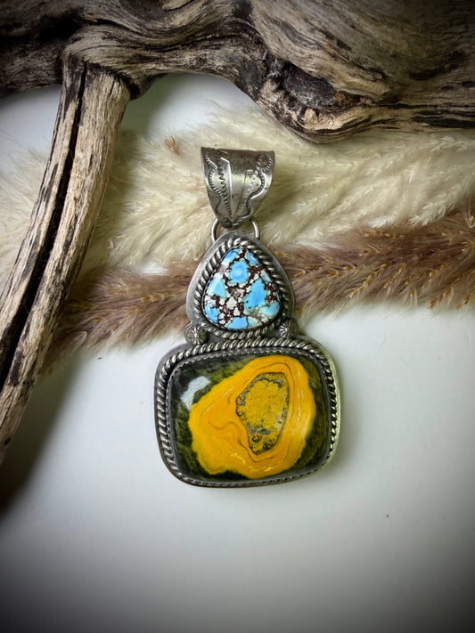 Golden Hills and Bumblebee Jasper Pendant