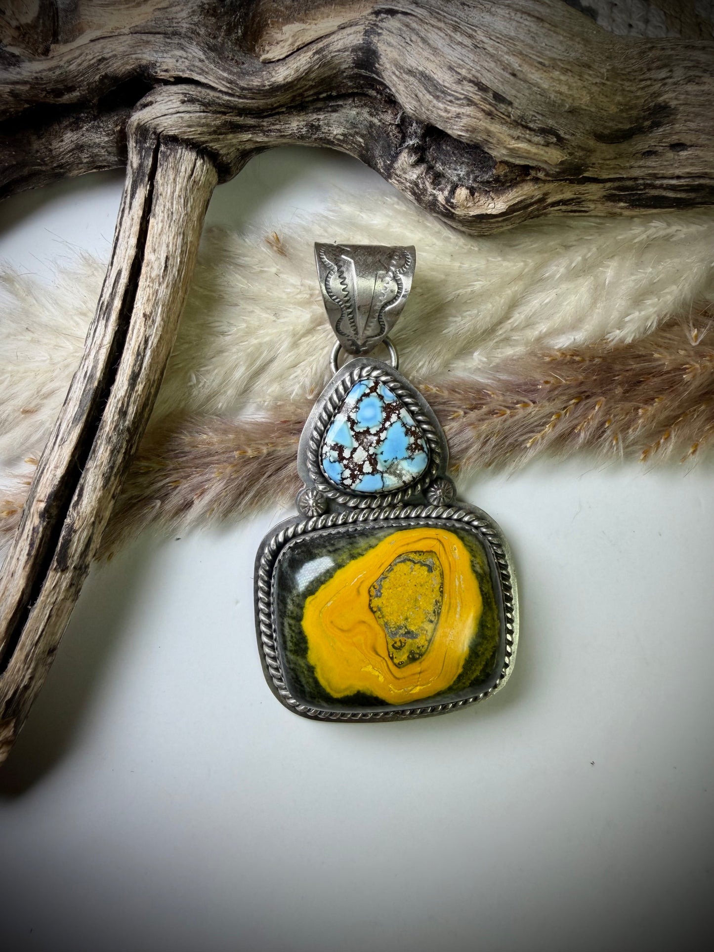 Golden Hills and Bumblebee Jasper Pendant