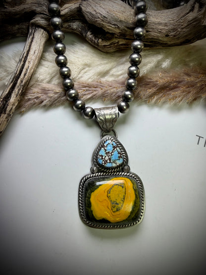 Golden Hills and Bumblebee Jasper Pendant