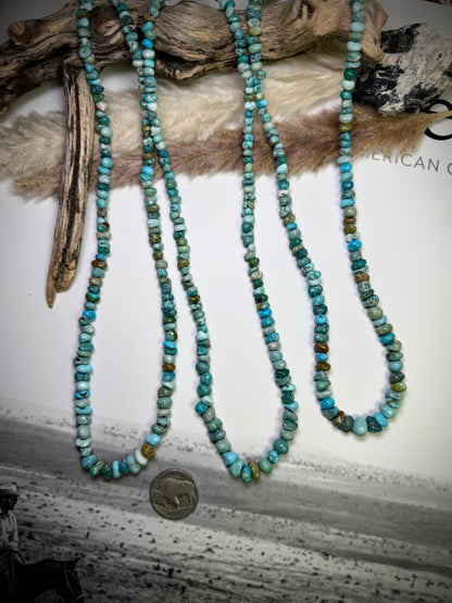 Genuine Lone Mountain Turquoise Beaded Necklaces