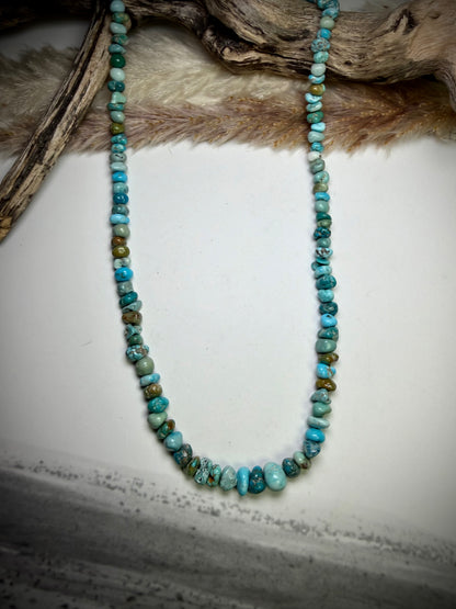 Genuine Lone Mountain Turquoise Beaded Necklaces