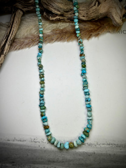 Genuine Lone Mountain Turquoise Beaded Necklaces