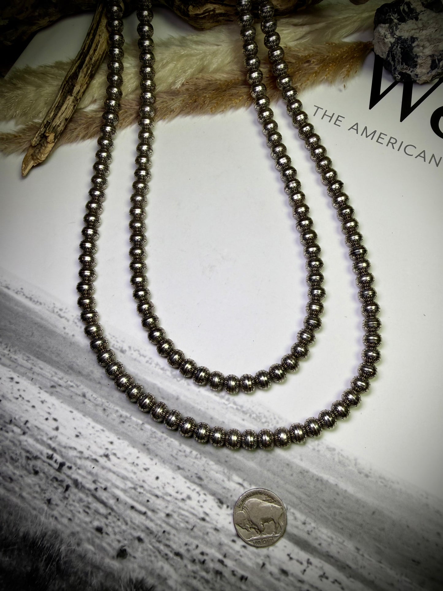 48" Stamped Pearl Necklace