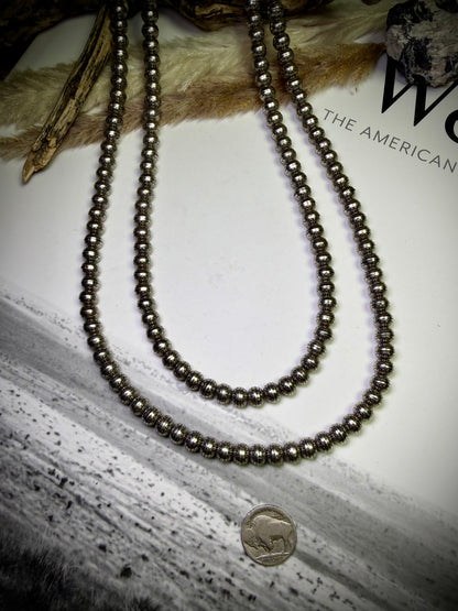 48" Stamped Pearl Necklace