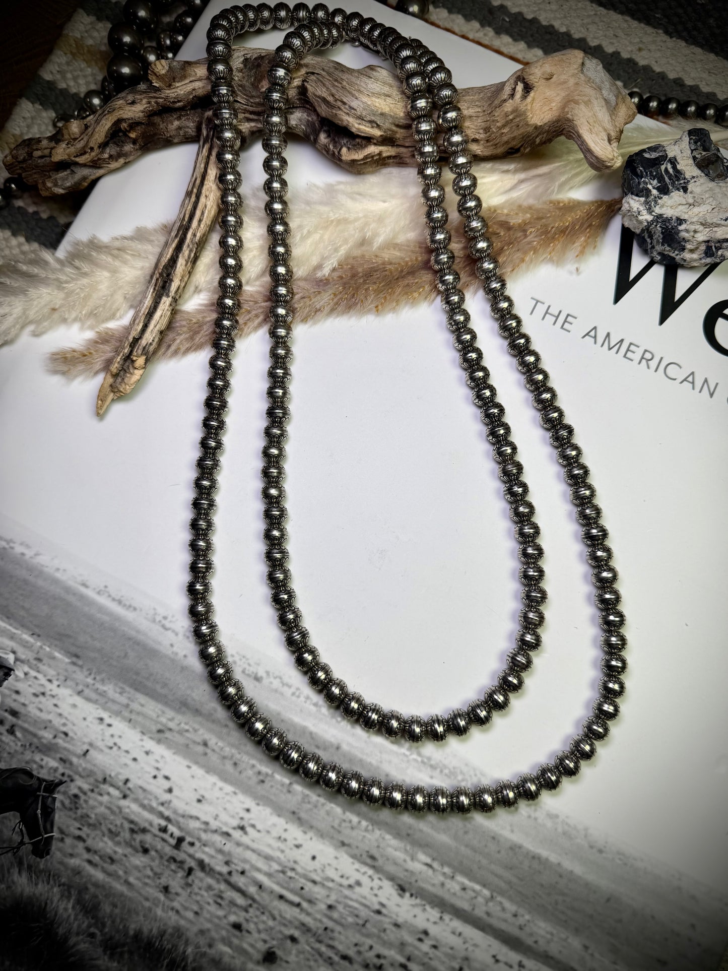 48" Stamped Pearl Necklace