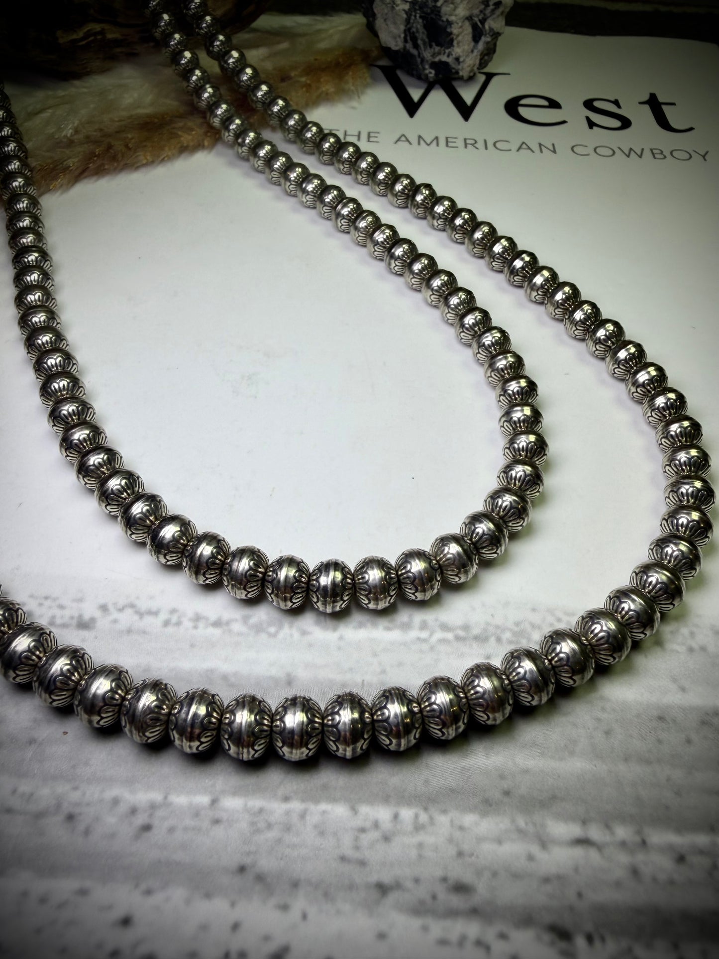 48" Stamped Pearl Necklace