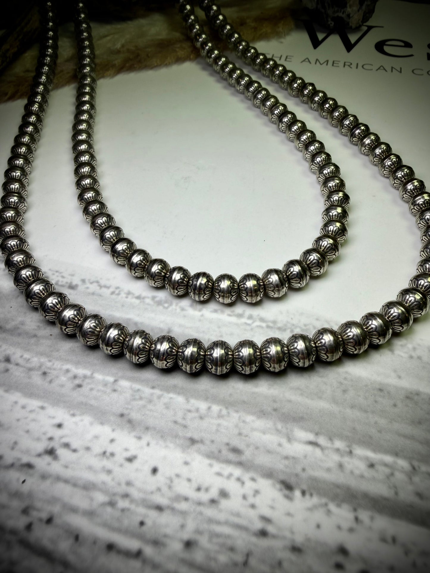 48" Stamped Pearl Necklace