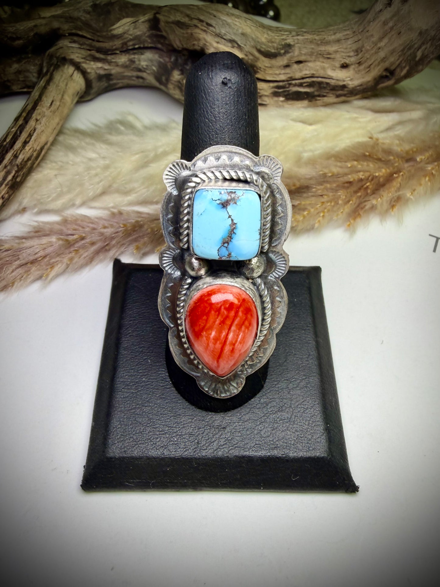 Golden Hills & Red Spiny Ring- Adjustable