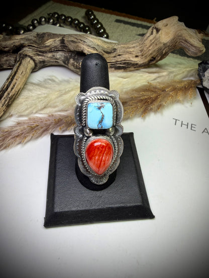 Golden Hills & Red Spiny Ring- Adjustable