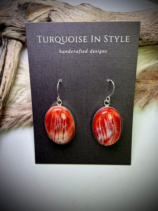 Red Spiny Earrings