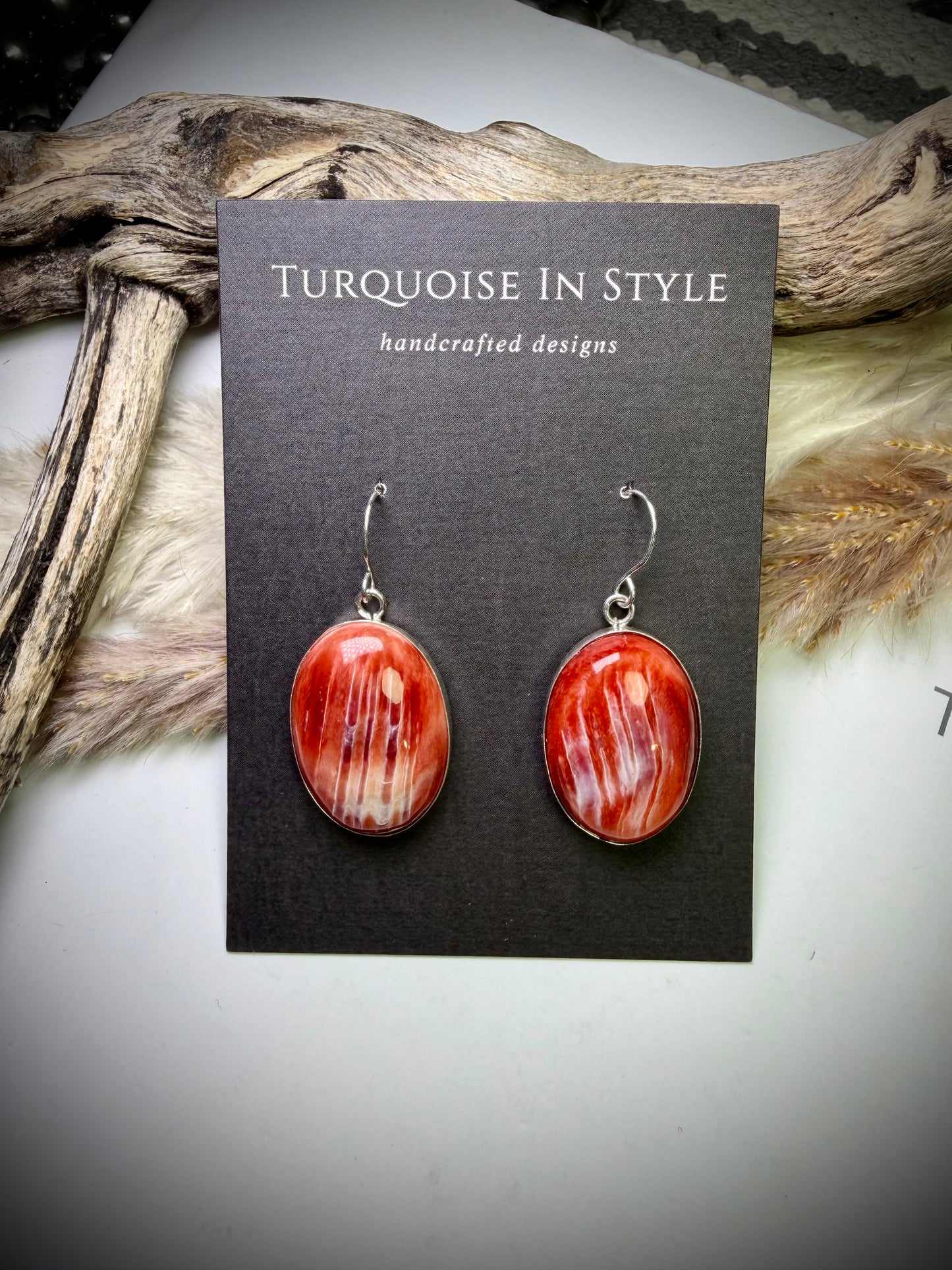 Red Spiny Earrings