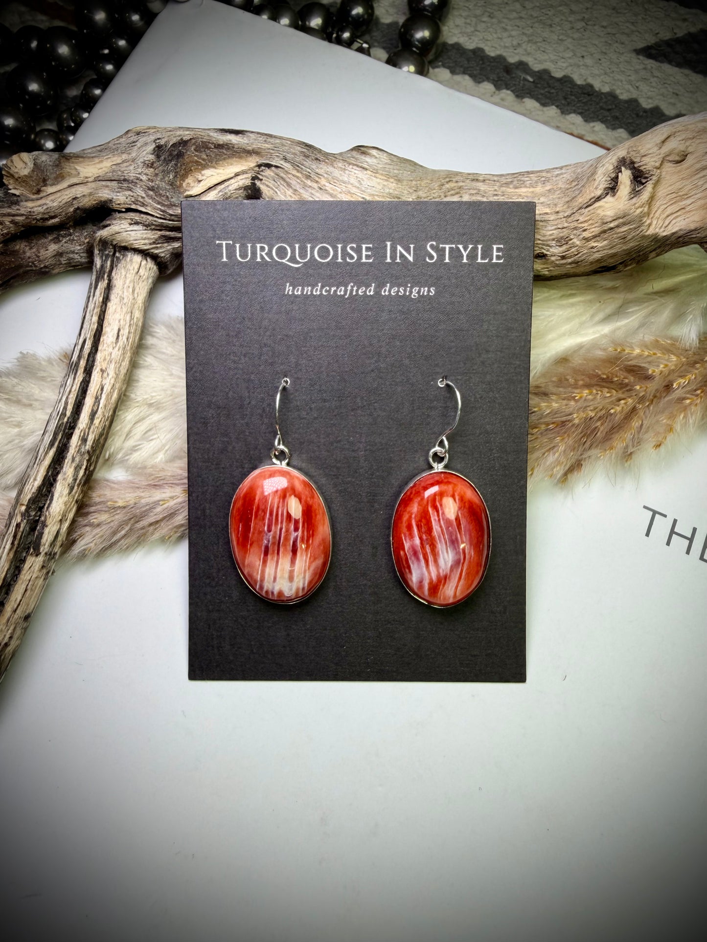 Red Spiny Earrings
