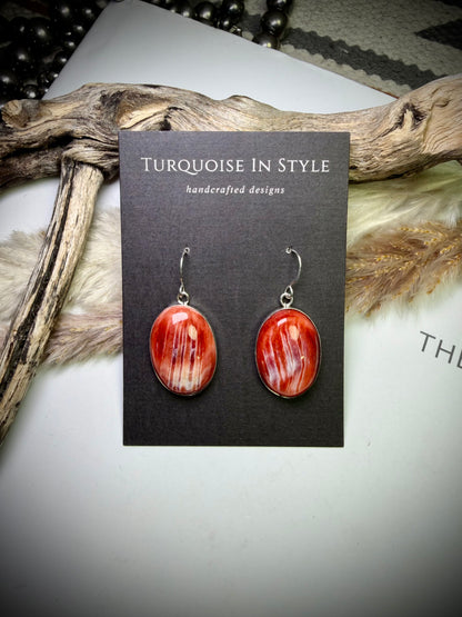 Red Spiny Earrings