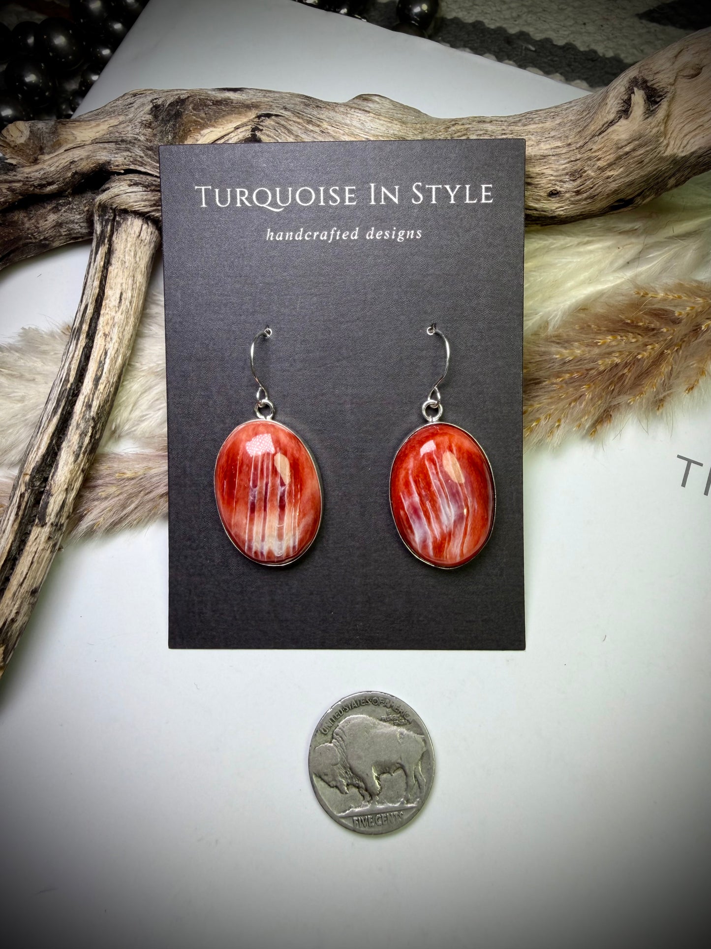 Red Spiny Earrings