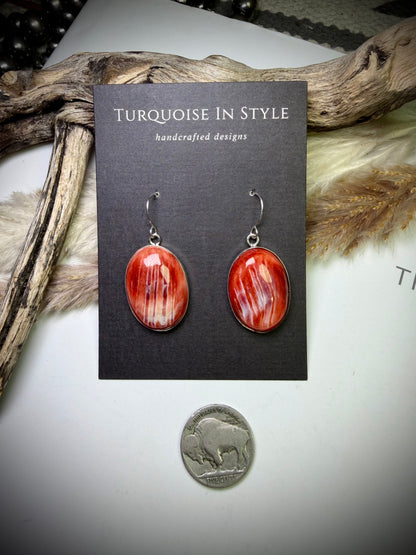 Red Spiny Earrings