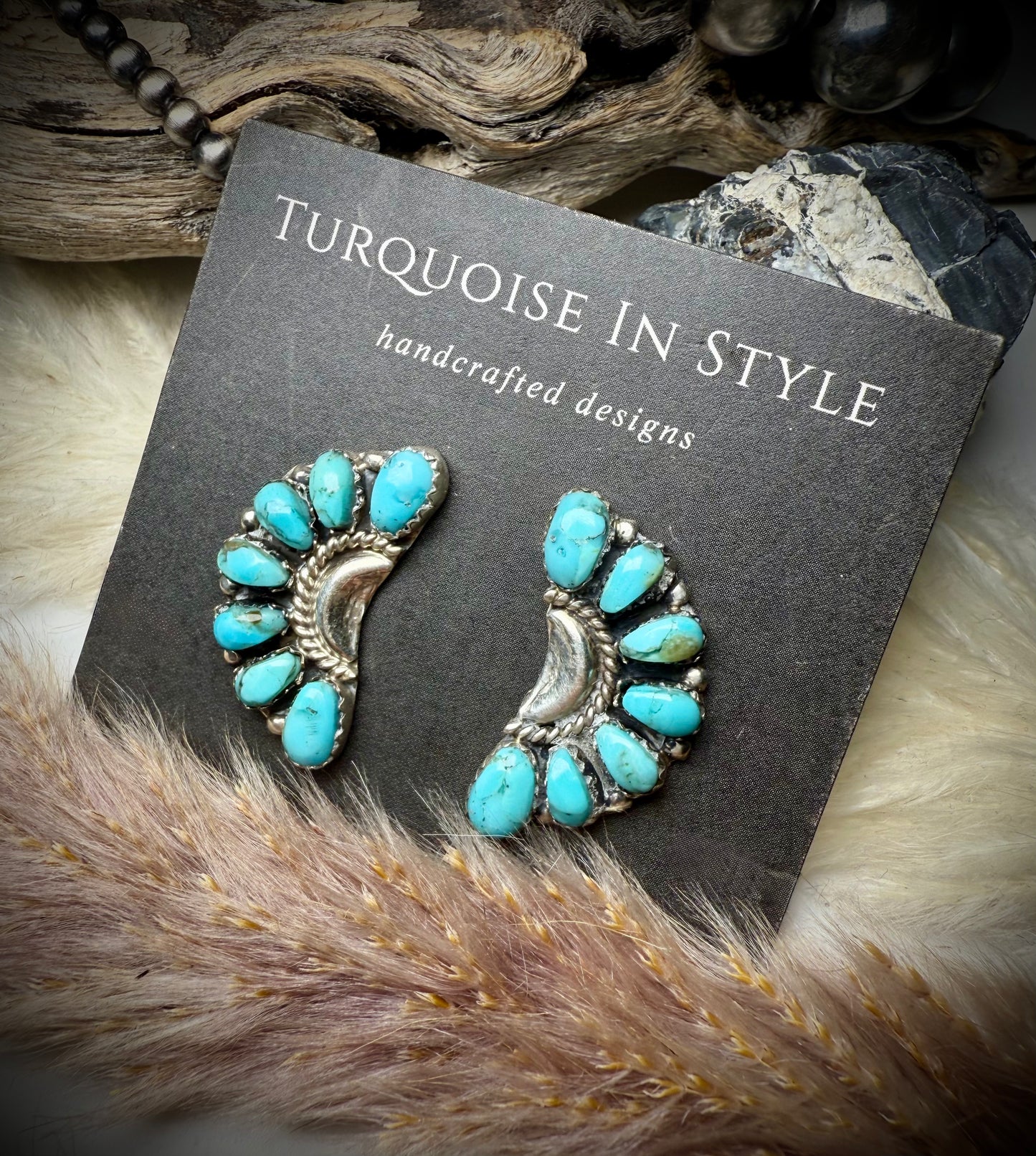 Turquoise Half Cluster Studs