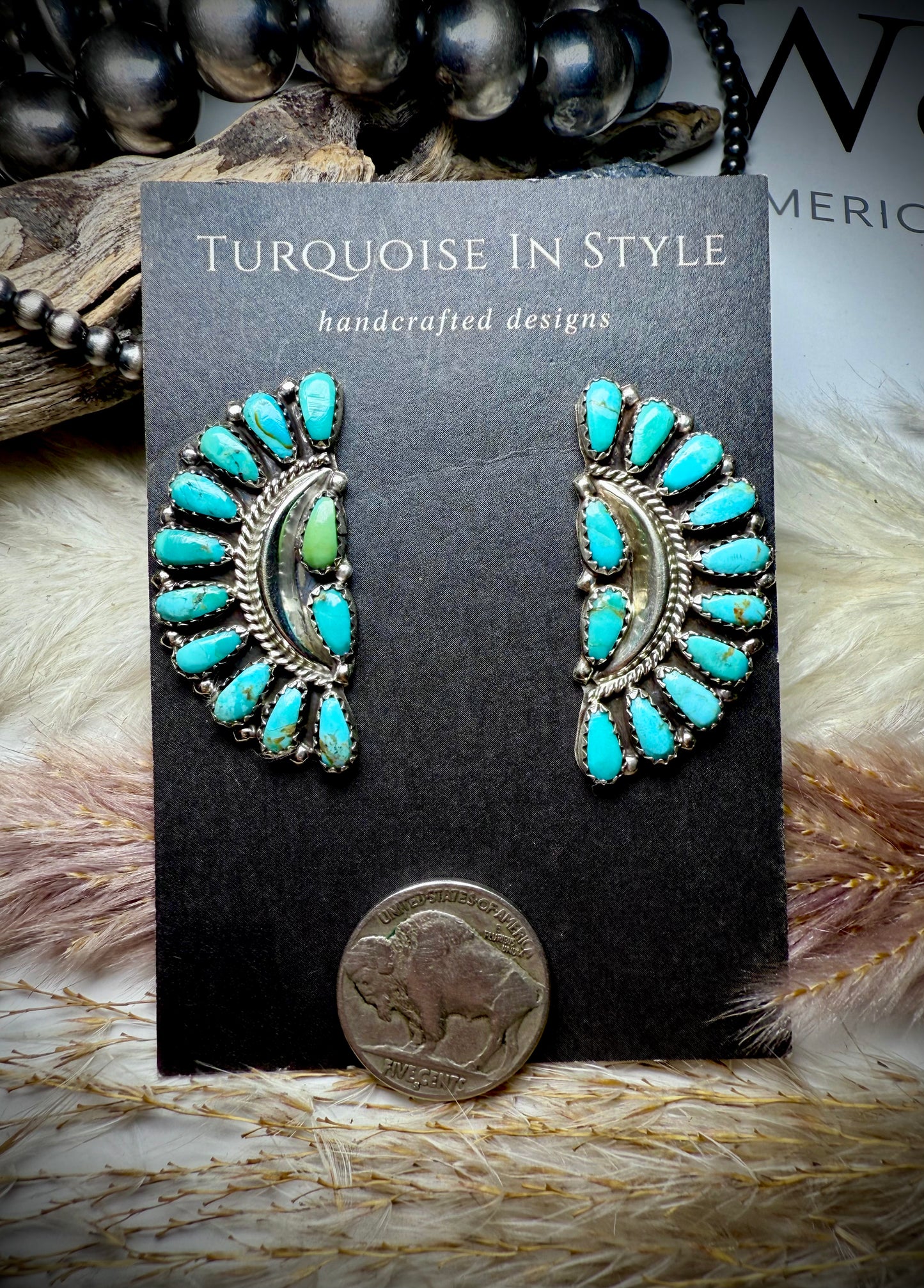 Zetia Begay Half Cluster Top Post Studs