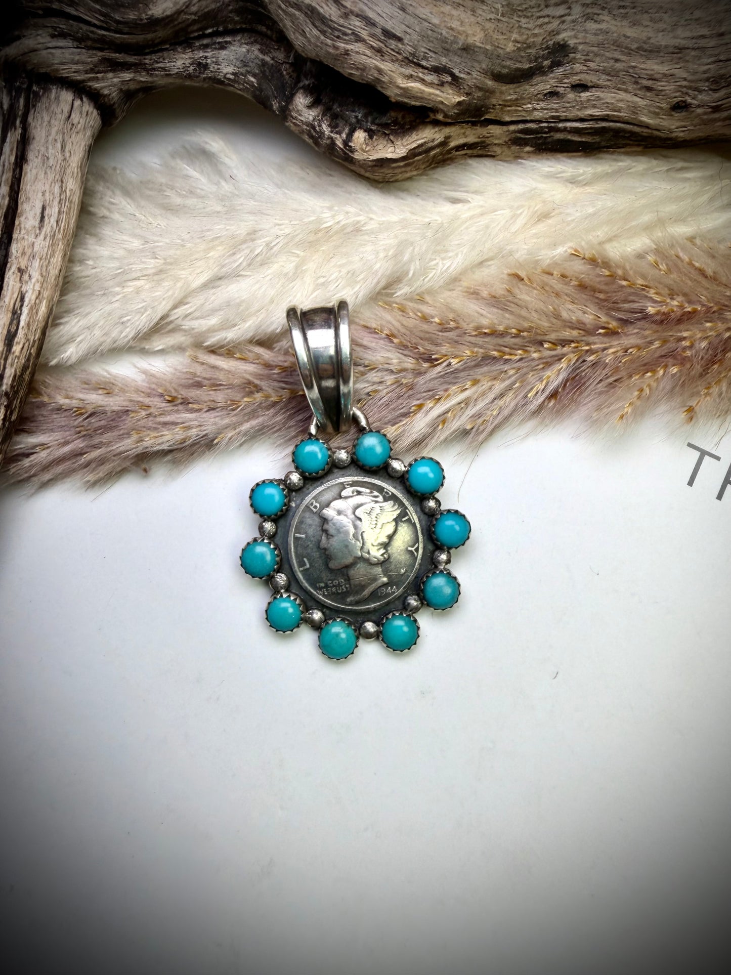 Mercury Dime Cluster Pendant