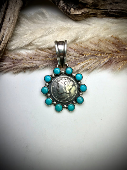 Mercury Dime Cluster Pendant