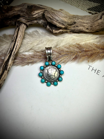 Mercury Dime Cluster Pendant