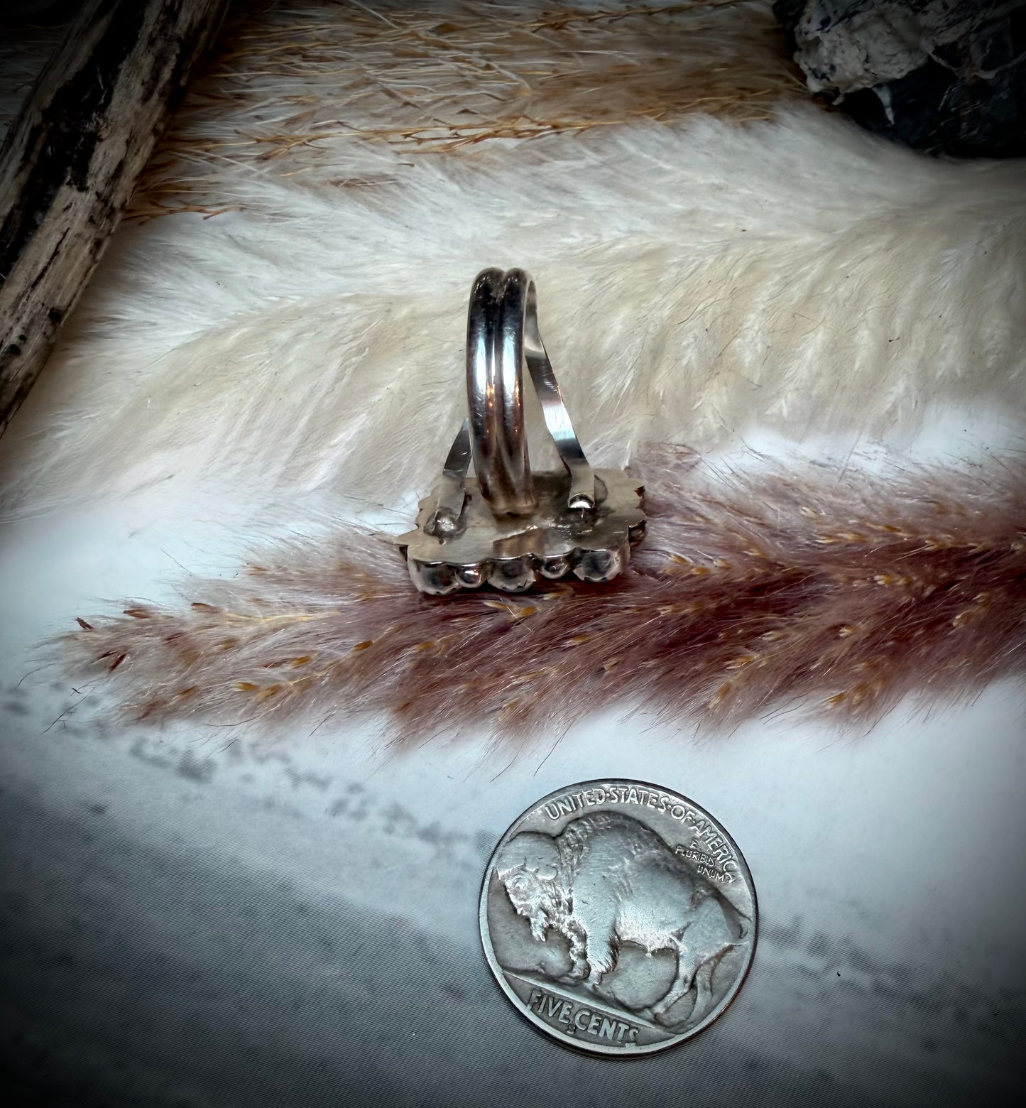 Fairren Begay Turquoise Cluster Ring (Adjustable)