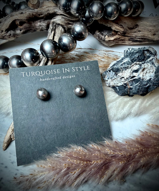 8mm Sterling Pearl Earring