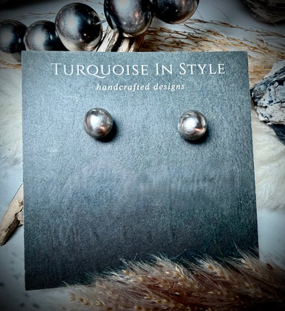 8mm Sterling Pearl Earring