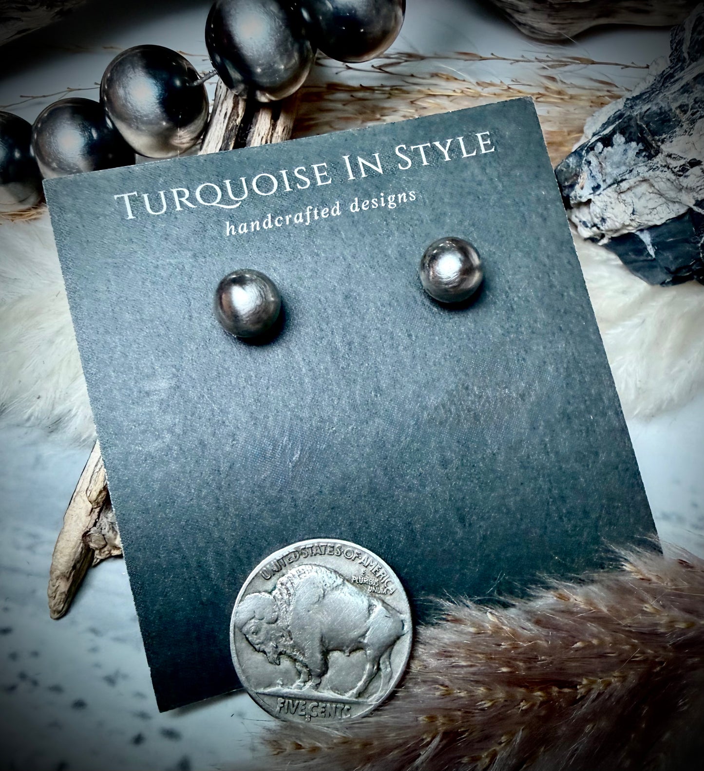 8mm Sterling Pearl Earring