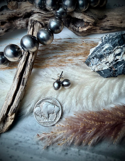 8mm Sterling Pearl Earring