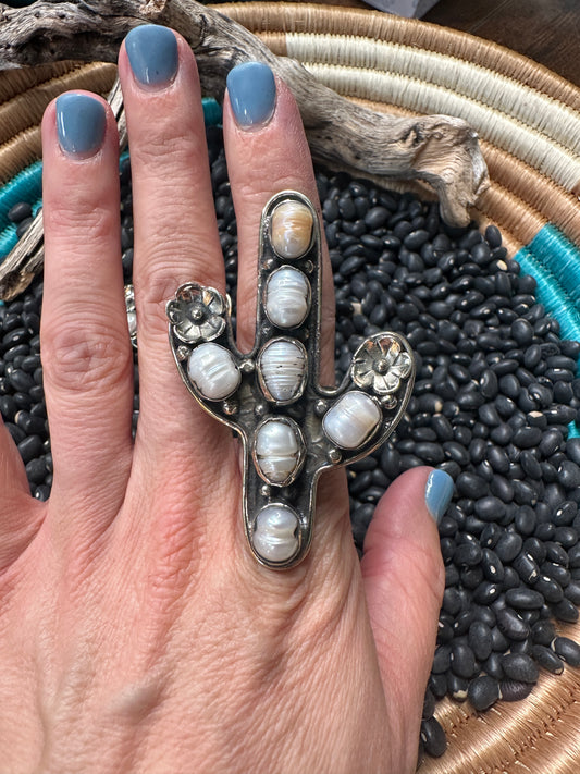 Pearl Cactus Ring