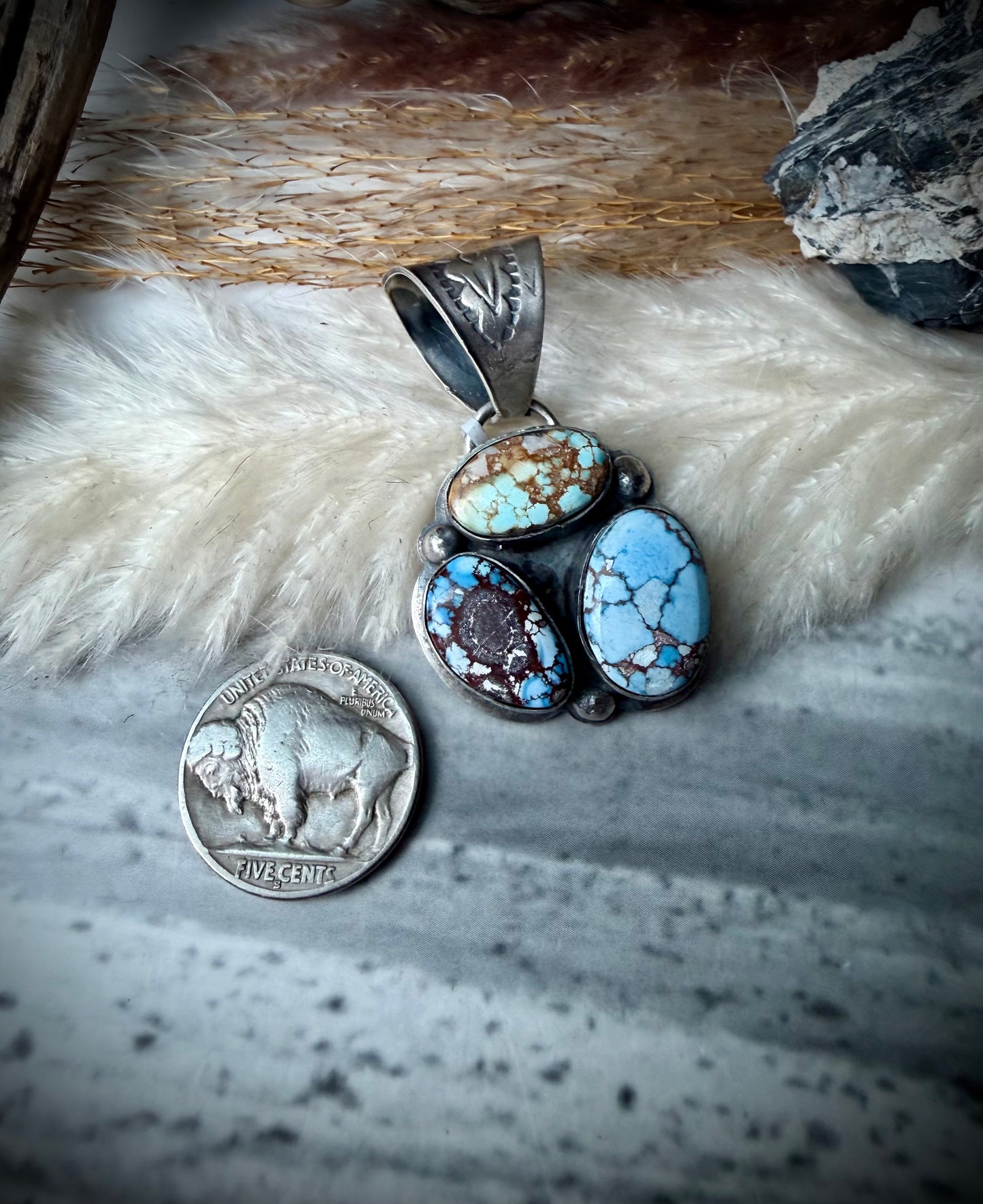Three Stone Golden Hills Pendant