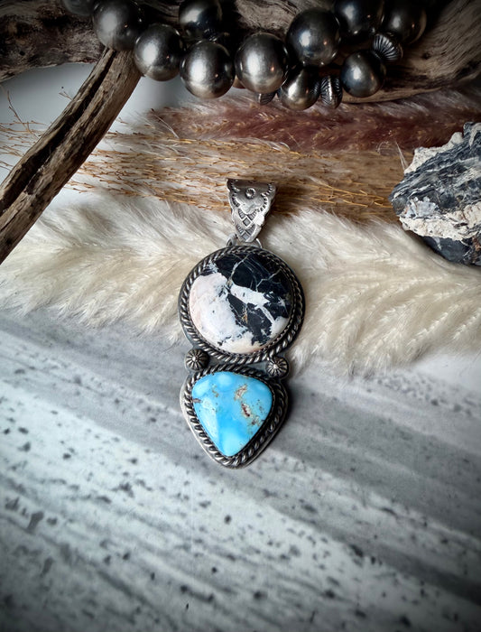 White Buffalo and Golden Hills Pendant