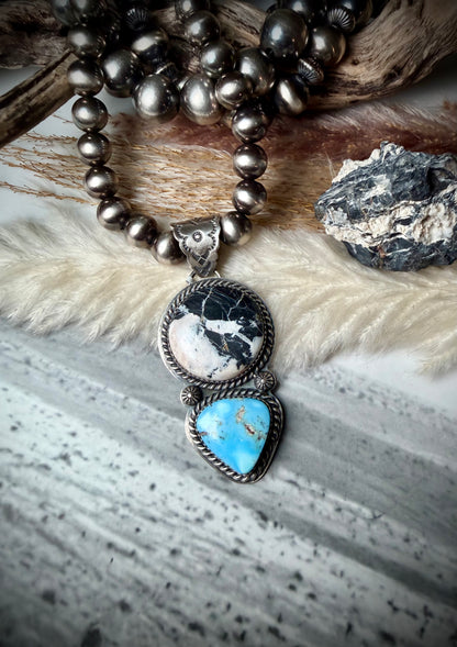 White Buffalo and Golden Hills Pendant