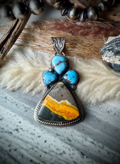 Golden Hills and Bumblebee Jasper Pendant