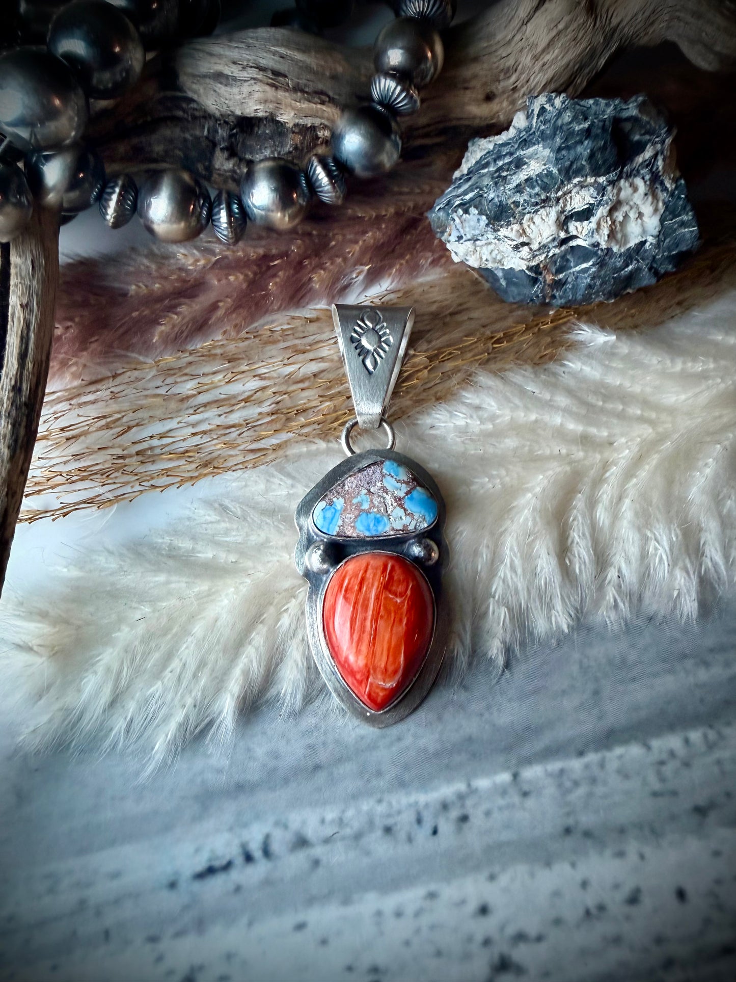 Golden Hills and Orange Spiny Pendant
