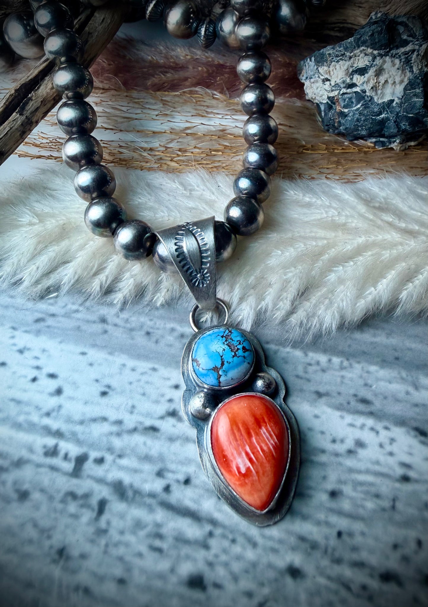 Golden Hills and Orange Spiny Pendant