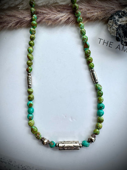 22" Sonoran Gold and Barrel Bead Necklace