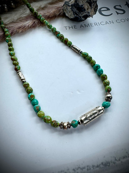 22" Sonoran Gold and Barrel Bead Necklace