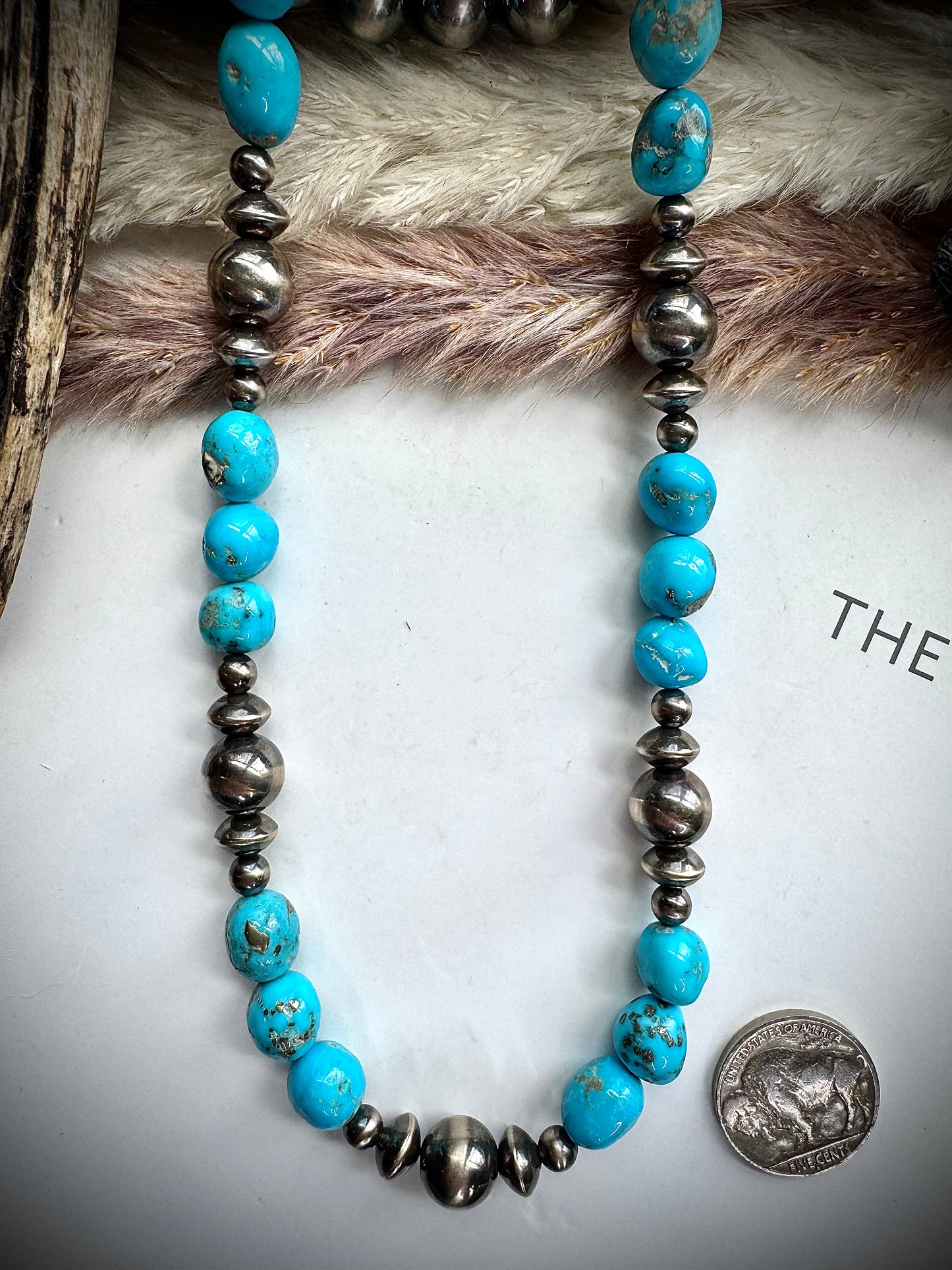 16" Sonoran Rose, Pearl, and Saucer Necklace