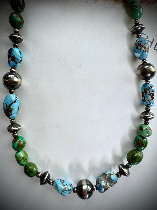 19" Sonoran Gold and Golden Hills Pearl, and Saucer Necklace