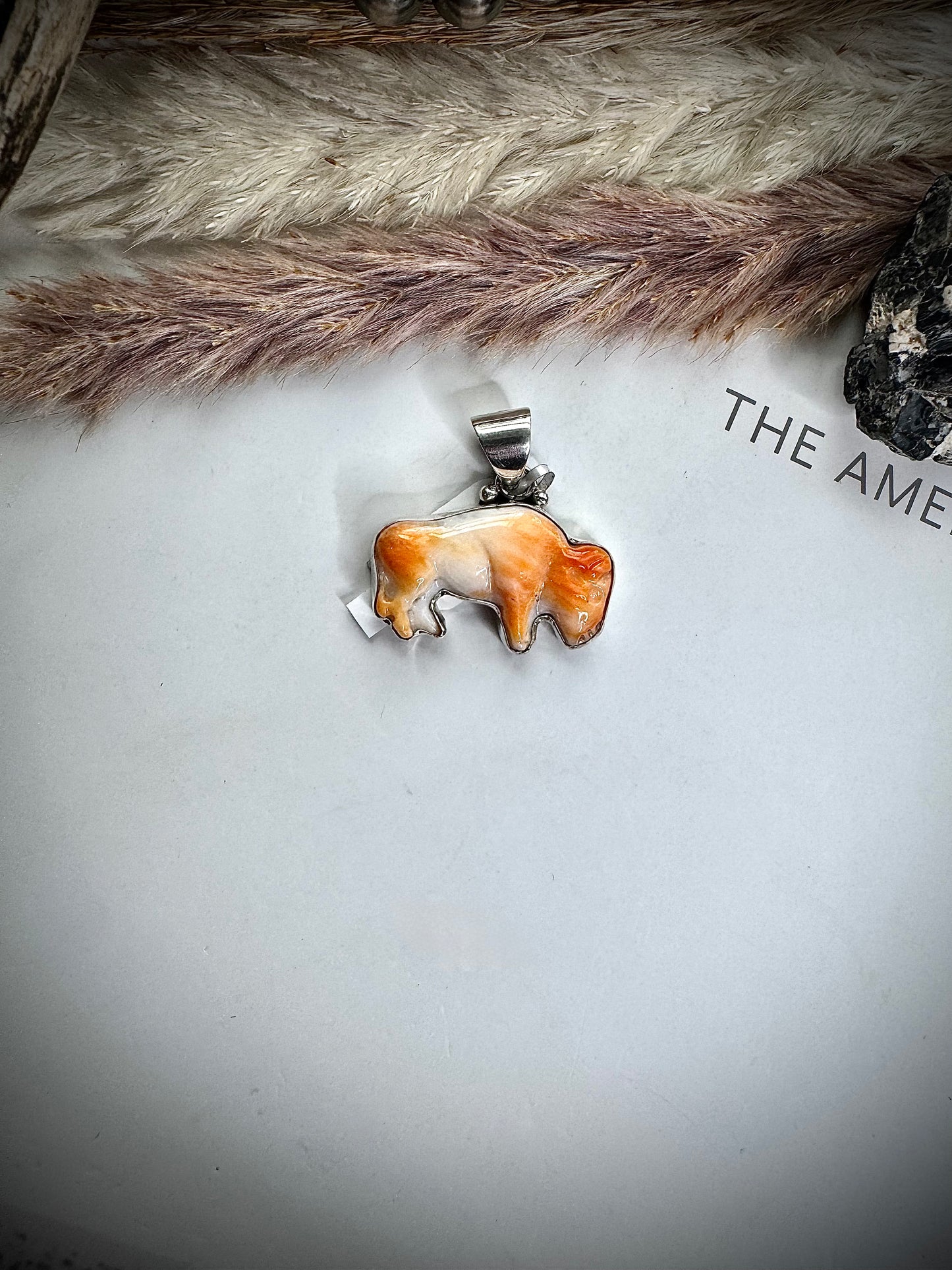 Orange Spiny Buffalo Pendant