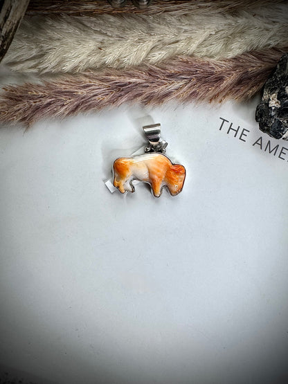 Orange Spiny Buffalo Pendant