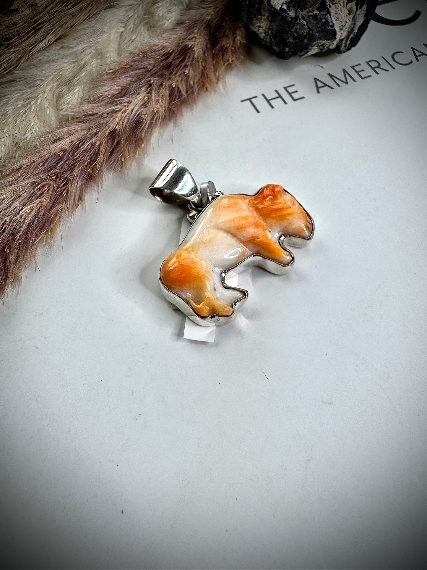 Orange Spiny Buffalo Pendant