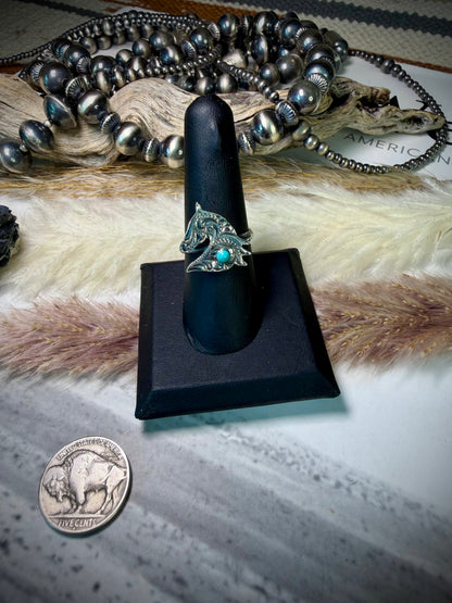 Sonyei Coho Engraved Horse Ring