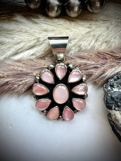 Pink Mother of Pearl Cluster Pendant